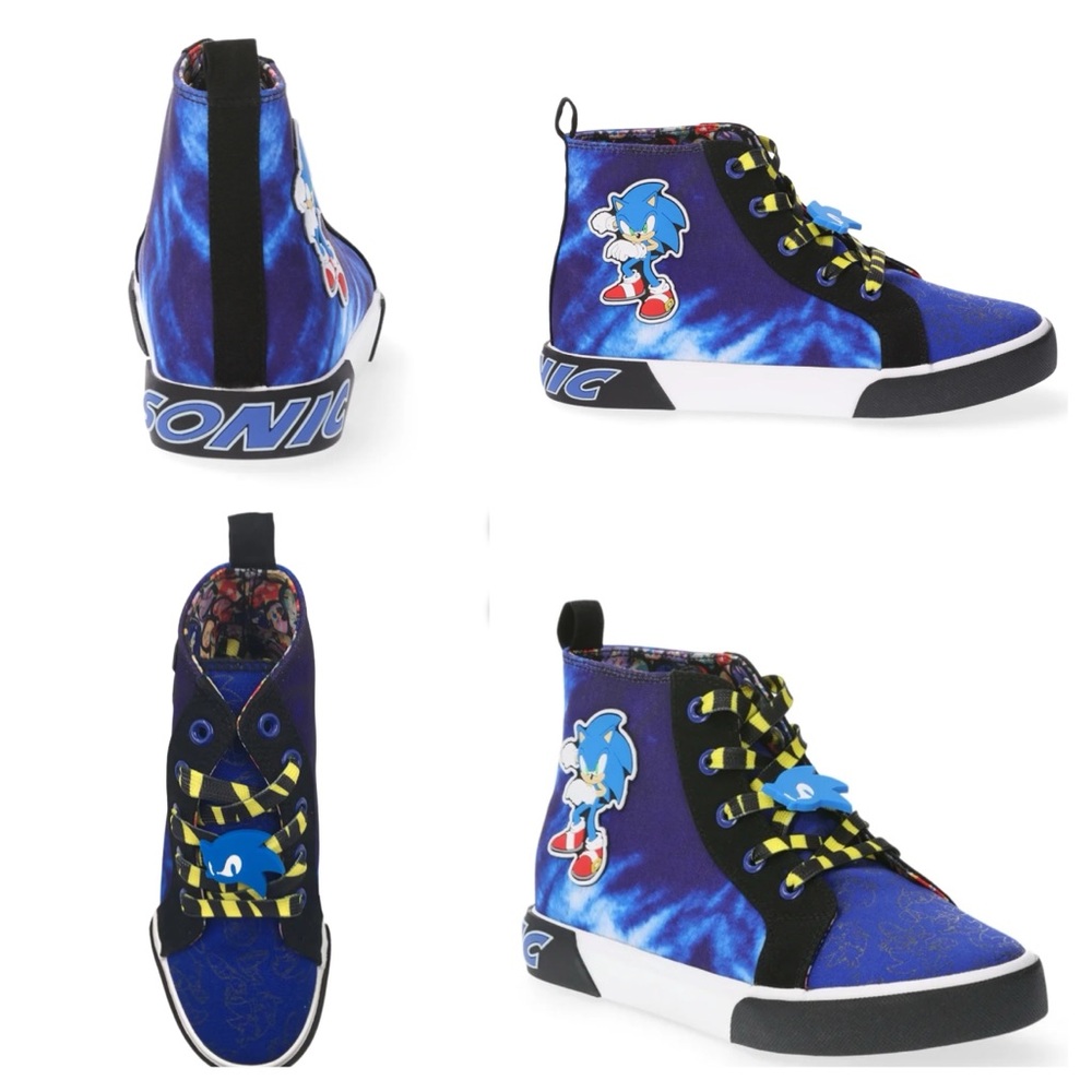NWT Ground up Big Boys Sonic the Hedgehog High top Canvas shoe size 4